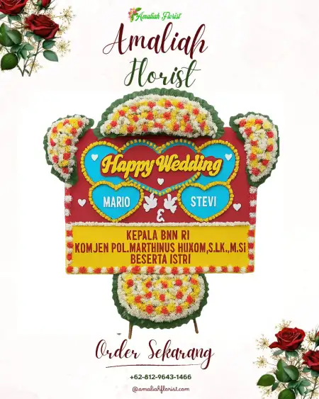 Papan Bunga Pernikahan Daren